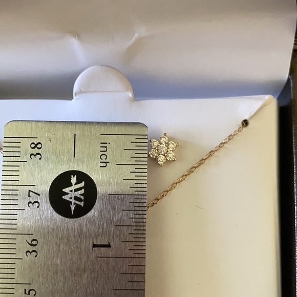 Cubic Zirconia 18K Gold Over Sterling Silver Flower Set - Picture 9 of 9